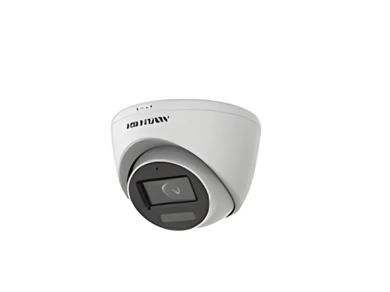 Cámara de torreta fija para interiores Hikvision 2MP Smart Hybrid Light Audio - señales conmutables (TVI/AHD/CVI/CVBS?Audio con audio sobre cable coaxial - micrófono incorporado - Metal-Exterior-focal fija 2.8mm-DWDR - 1920×1080-IP67 - 30M IR - 20M Luz bl