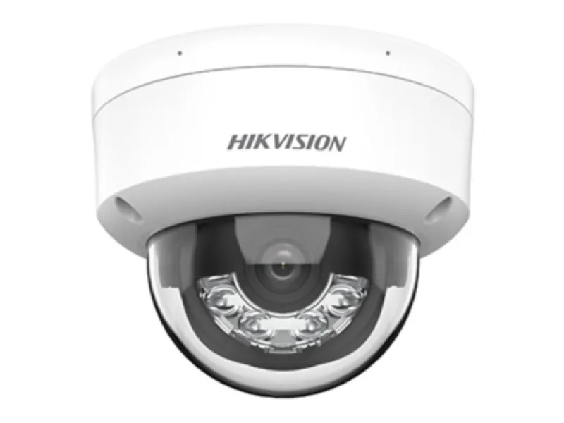 Hikvision 4MP Cámara de red domo fija inteligente con luz - Micrófono incorporado - 4MP - Exterior-H.265+-Focal fija 2.8mm - 2560 × 1440-DWDR-IP67-IK08