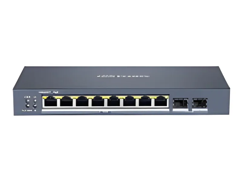 Hikvision Smart Managed Series DS-3E1510P-SI - Switch - inteligente - 8 x 10/100/1000 (PoE+) + 2 x Gigabit SFP (enlace ascendente)-sobremesa-PoE+ (110 W)