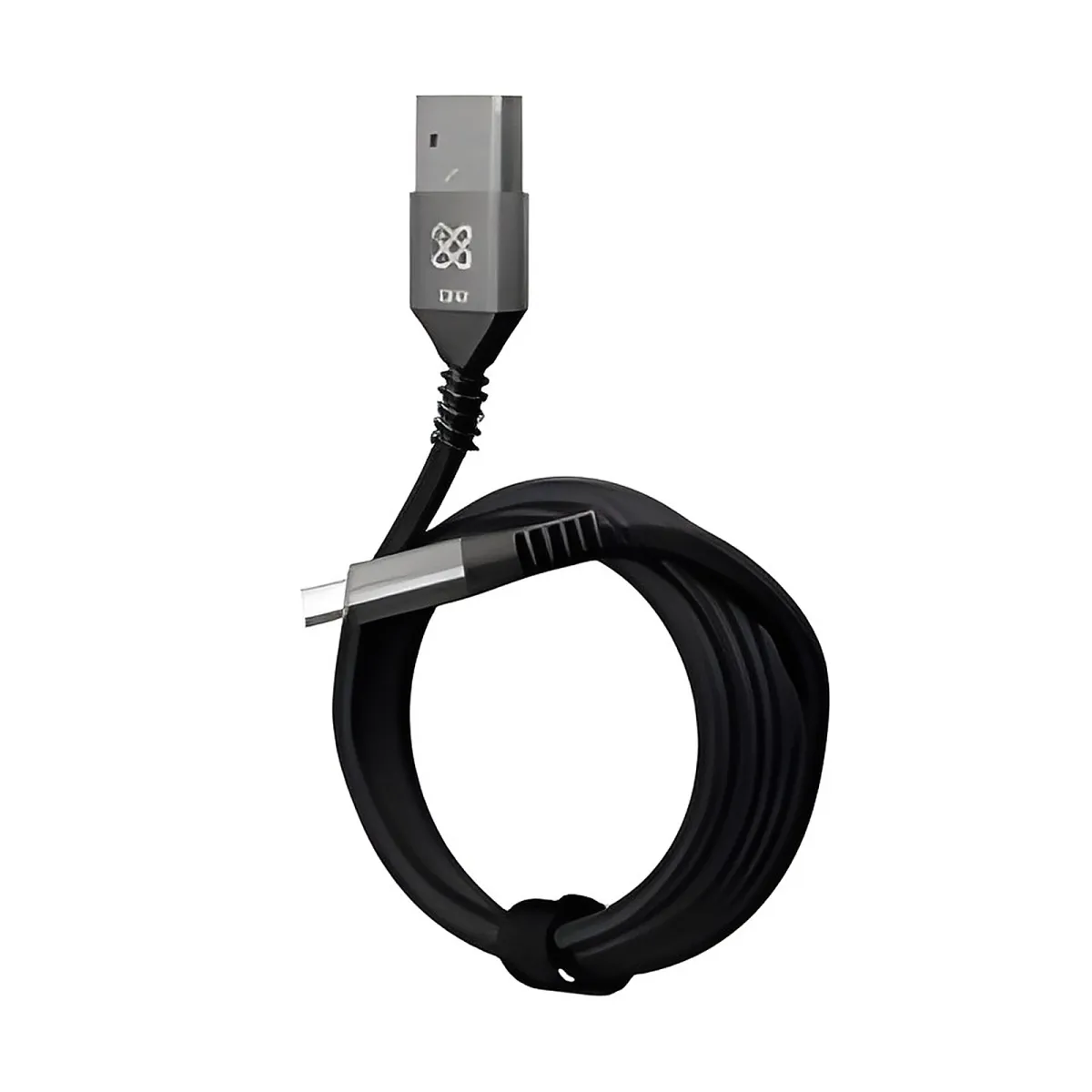 Klip Xtreme - Cable USB - 24 pines USB-C - 9 pines USB Tipo A - 1,8 m - Negro - Carga rápida trenzada 30W