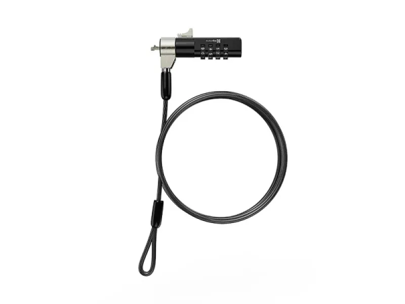 Klip Xtreme - Cable de bloqueo - Cable de bloqueo para portátil - Tbar K Std. Cerradura de combinación