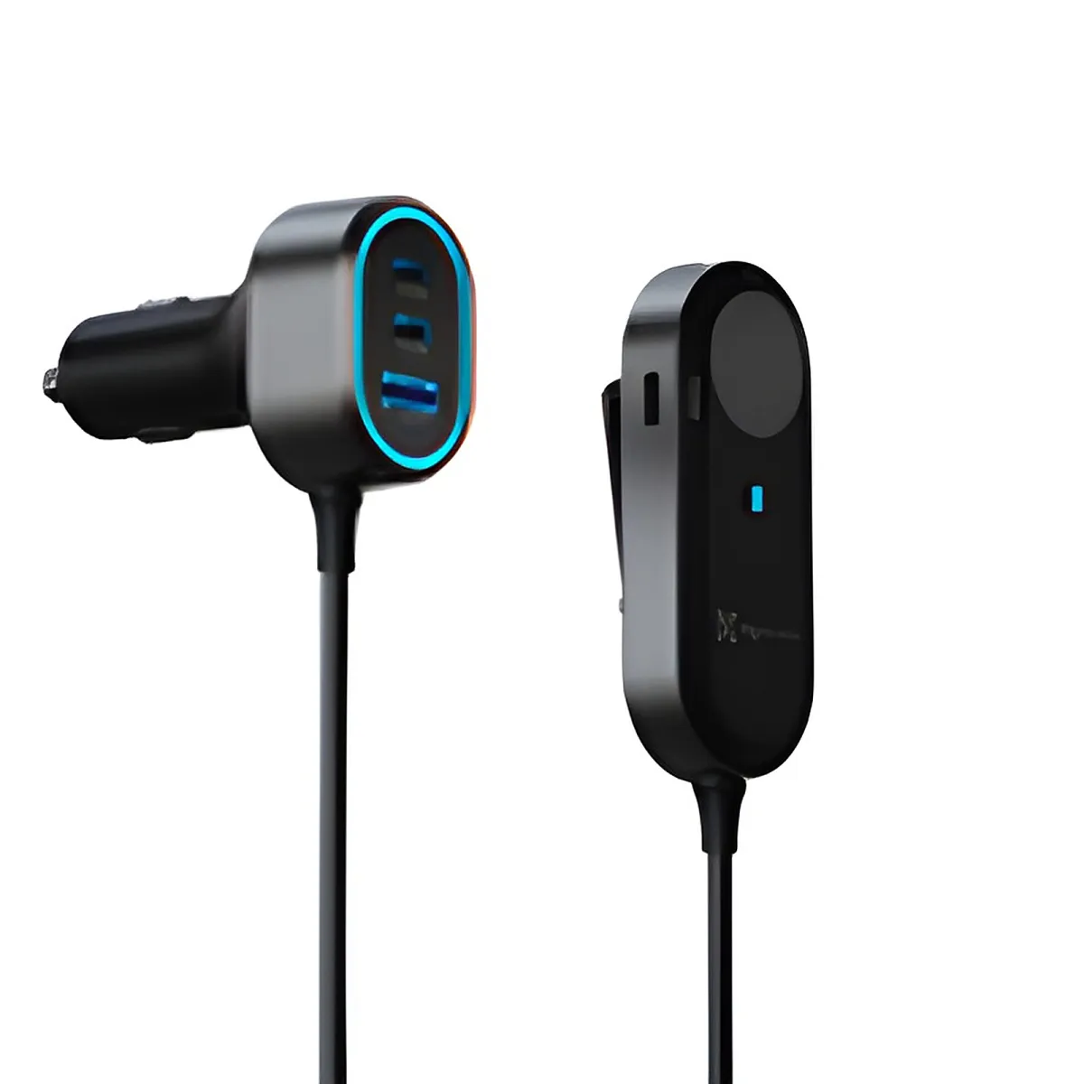 Cargador Klip Xtreme KCC-100 - Adaptador de corriente para coche - 100 Watt - 4x 24pin USB-C / 2x 9pin USB-A-Celular / Tablet-Car-Para Smartphones, tablets, dispositivos pequeños