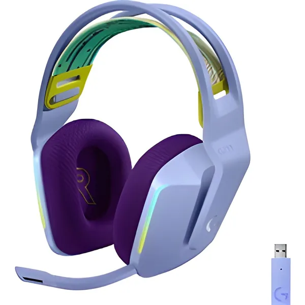 Logitech G733 LIGHTSPEED Wireless RGB Gaming Headphone - Audífono - 7.1 canales - tamaño completo - 2,4 GHz - inalámbrico-lila