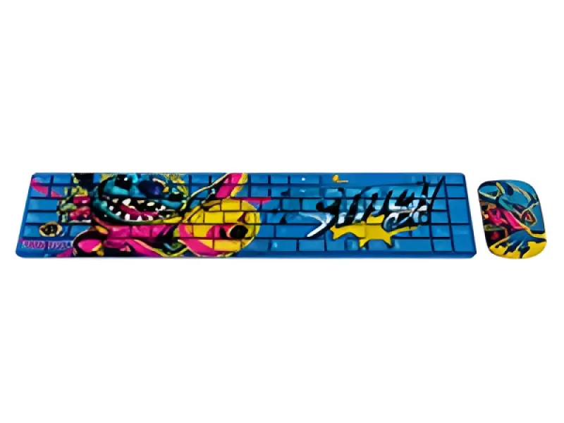 Xtech - Set de teclado y mouse - Español - Inalámbrico - 2.4 GHz - Stitch Design - Disney XTK-D312ST