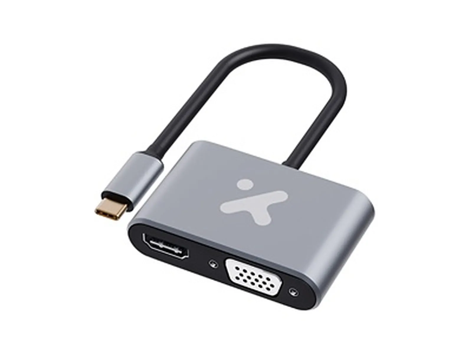 Xtech - Adaptador de vídeo - USB Tipo C - HDMI hembra VGA hembra-Aluminio - 2 en 1 XTC - 542