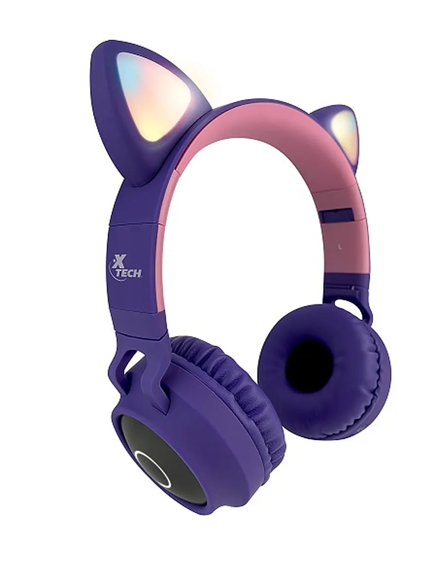 Xtech - XTH-650 - Audífonos con Micrófono - Para Celular / Para Computadora / Para Audio en Casa / Para Electrónica Portátil / Para Tablet-Inalámbricos-BT-Hera Luces LED