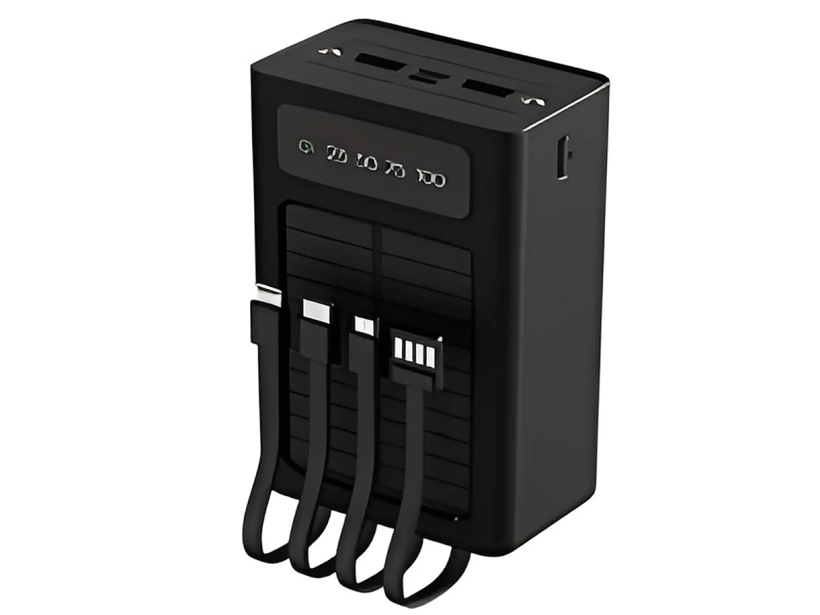 Xtech XPB-300 - Banco de energía solar - 24 pines USB-C / 4 pines USB Tipo A / 5 pines Micro-USB Tipo A - 24 pines USB-C / 4 pines USB Tipo A / 5 pines Micro-USB Tipo A - Polímero de iones de litio - Para universal - Cables de carga incorporados 30,000mAh