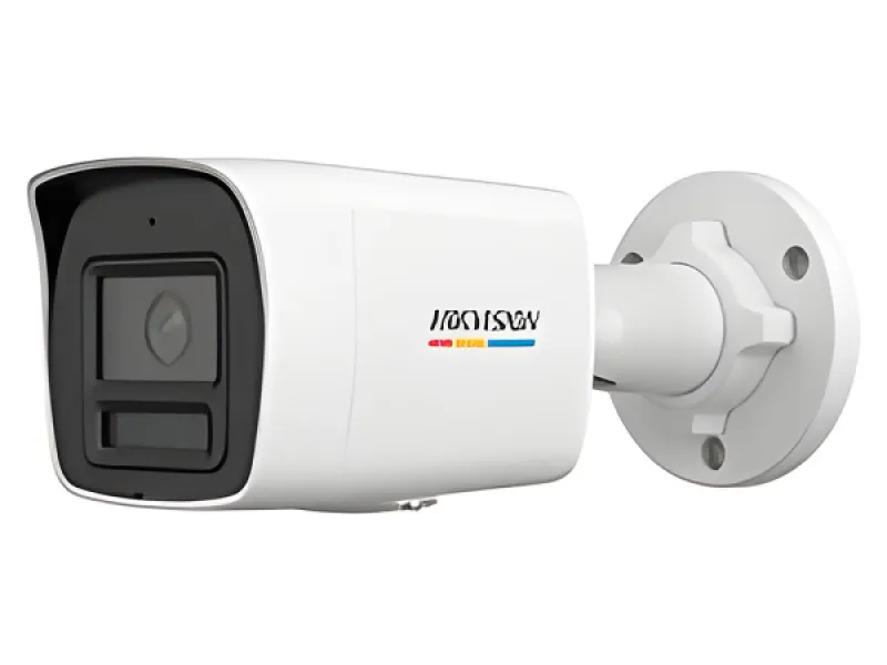 Hikvision 6MP Cámara de red tipo bullet fija ColorVu con luz híbrida inteligente - Micrófono integrado - 6MP - Exterior-H.265+-focal fija 2.8mm - 3200 × 1800-WDR 120DB-IP67