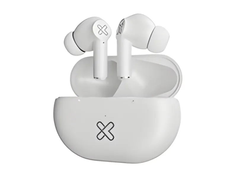Klip Xtreme - Audífonos inalámbricos verdaderos - Para Teléfono / Para Electrónica Portátil / Para Tablet - Inalámbricos - 17Hrs IPX Blanco