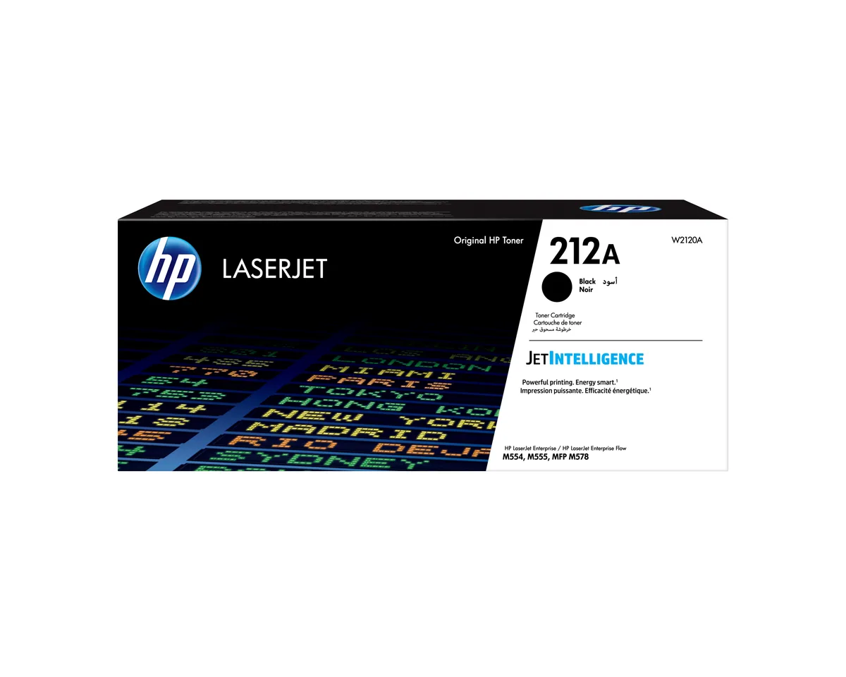 HP 212A - Negro - original - LaserJet-cartucho de tóner (W2120A)-para Color LaserJet Enterprise M555, MFP M578; LaserJet Enterprise Flow MFP M578