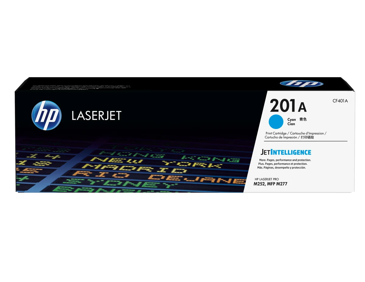 HP 201A - Cián - original - LaserJet-cartucho de tóner (CF401A)-para Color LaserJet Pro M252dn, M252dw, M252n, MFP M277c6, MFP M277dw, MFP M277n