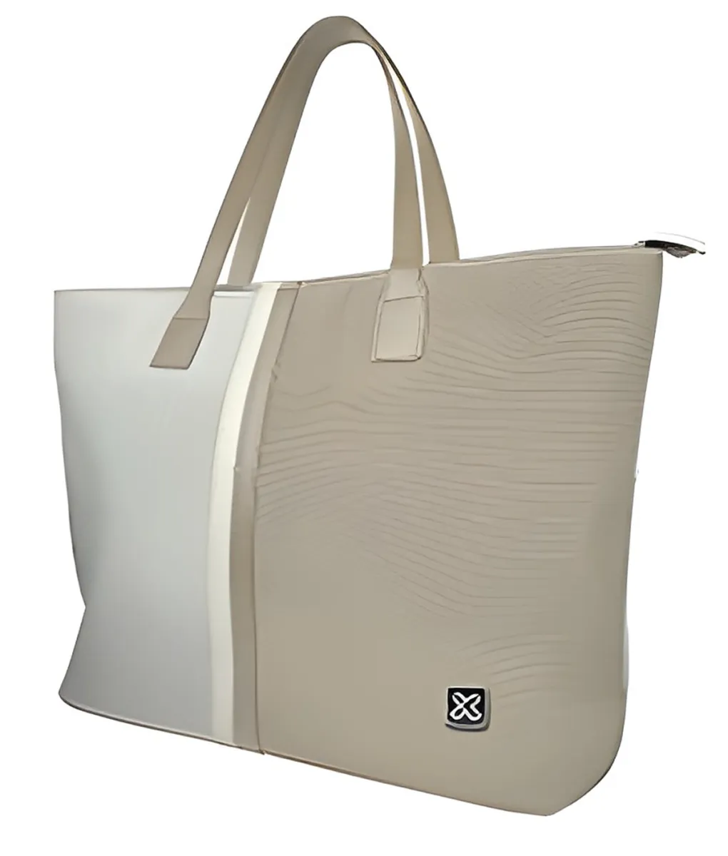 Klip Xtreme - Maletín y bolso de mano para portátil - 15,6" - Poliéster 1200D-Beige/Blanco-Bolso de mujer
