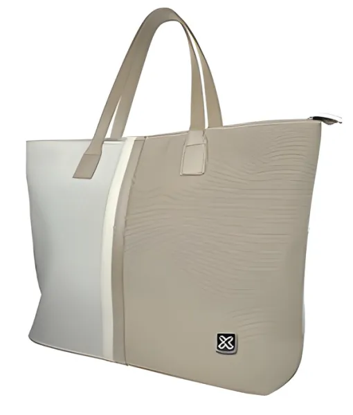 Klip Xtreme - Maletín y bolso de mano para portátil - 15,6" - Poliéster 1200D-Beige/Blanco-Bolso de mujer