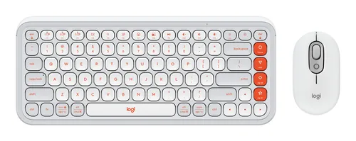Logitech Pop Icon Combo - Conjunto de teclado y mouse - Español (Latinoamérica) - Blanco roto