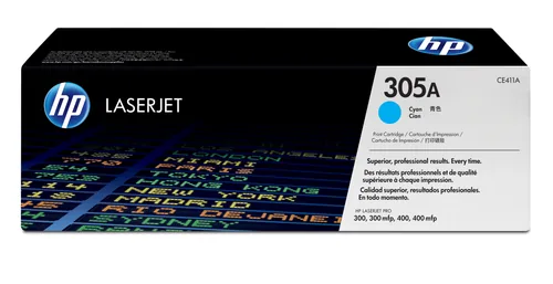 HP 305A - Cian - Original - LaserJet - Cartucho de Tóner (CE411A) - Para LaserJet Pro 300 M351, 400 M451, MFP M375, MFP M475