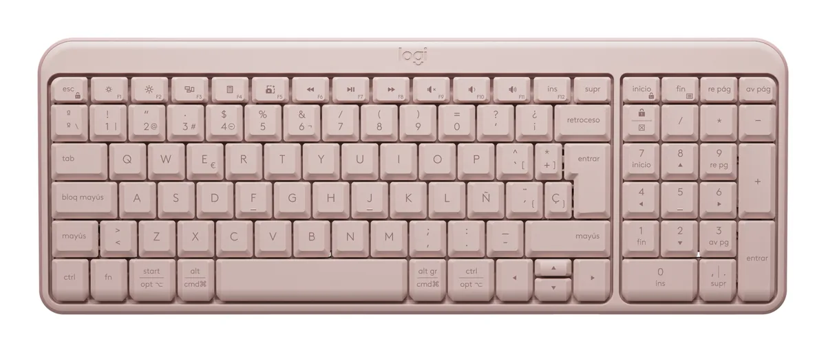 Logitech-K250 Teclado Inalámbrico Bluetooth Compacto - Español - Rosa
