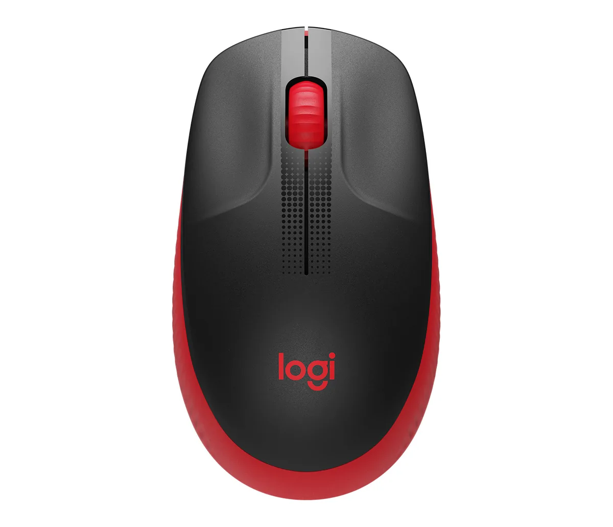 Logitech M190 - Mouse - óptico - 3 botones-inalámbrico-receptor inalámbrico USB-rojo