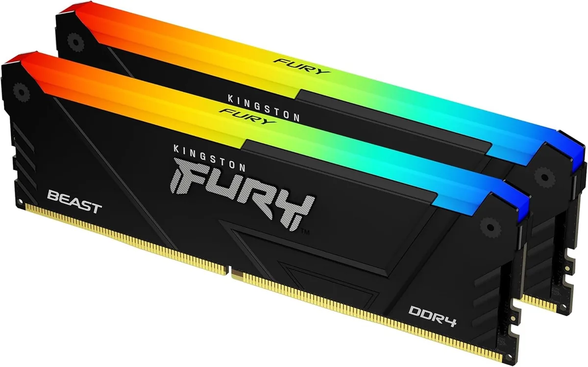 Kingston FURY Beast RGB - DDR4 - módulo - 8 GB-DIMM de 288 contactos - 3200 MT/s / PC4 - 25600-CL16 - 1.35 V-sin búfer-no ECC-negro