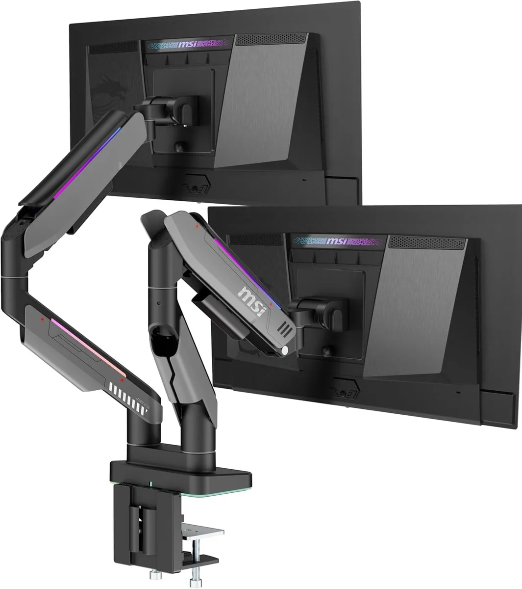 MSI - Brazos para monitor dual - RGB 17-49 pulgadas 2 a 20 kg Hierro Gra