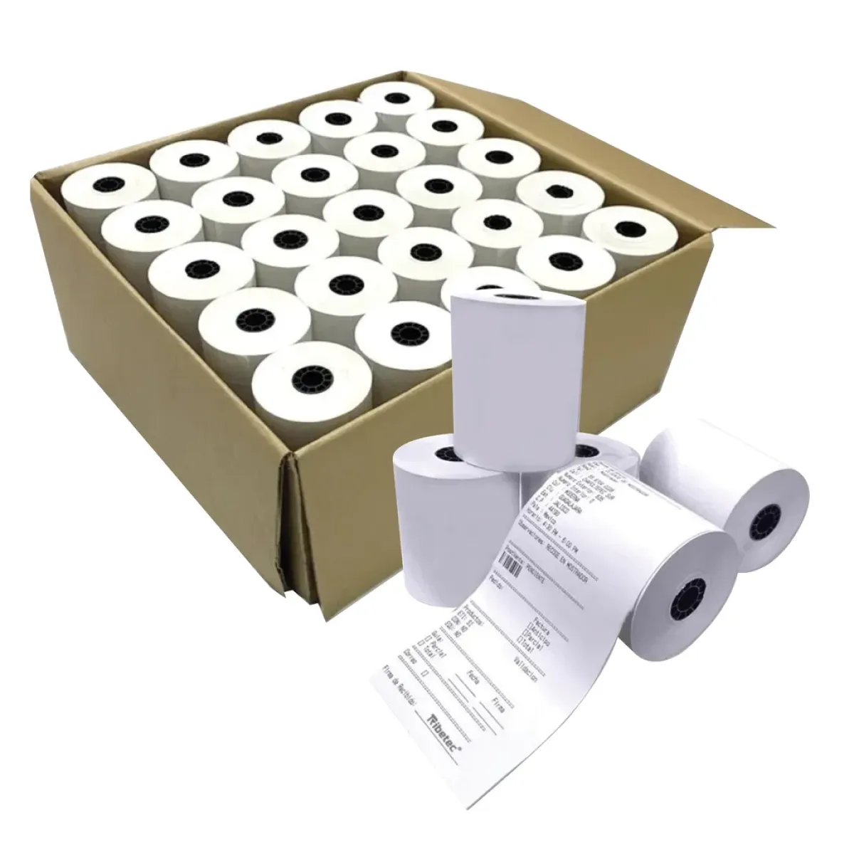 Caja de rollos papel termico 80 mm