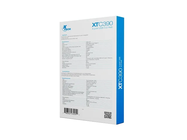Xtech - Hub - 4 puertos - USB 3.0 XTC - 390