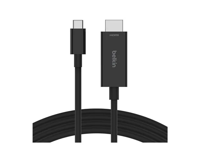 Belkin Connect - Cable adaptador - 24 pin USB-C macho a HDMI macho - 2 m-negro-pasivo, admite 8K60Hz, admite modo Alt DP