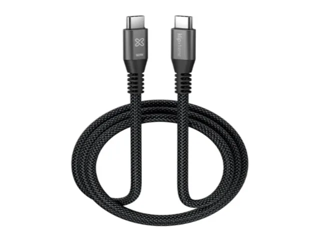 Klip Xtreme - Cable USB - 24 pines USB-C - 1 m - Negro - Carga rápida trenzada 60W
