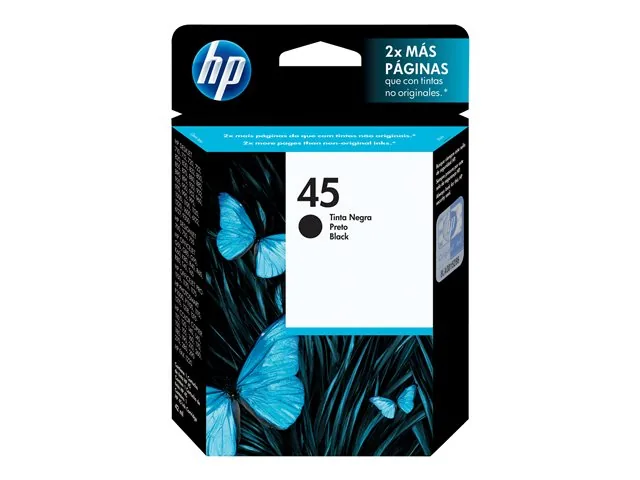 HP 45 - 42 ml - negro - cartucho de tinta original para Deskjet 83X; OfficeJet G55, G85, R40, R60, R80, T45, T65; Officejet Pro 11XX; 500 psc