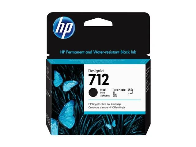 HP 712 - 80 ml - negro - original - Cartucho de tinta DesignJet - para DesignJet Studio, T210, T230, T250, T630, T650