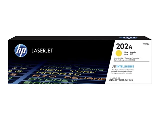 HP 202A - Amarillo - original - LaserJet-cartucho de tóner (CF502A)-para Color LaserJet Pro M254dw, M254nw, MFP M280nw, MFP M281cdw, MFP M281fdn, MFP M281fdw