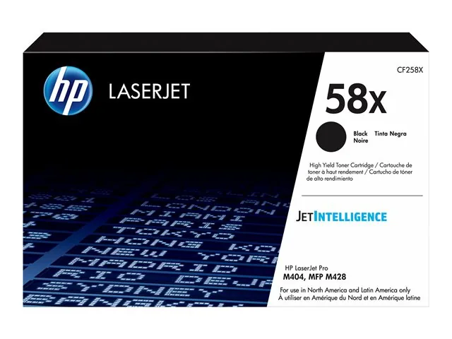 HP 58X - Gran capacidad - negro - original-LaserJet-cartucho de tóner (CF258X)-para LaserJet Pro M404dn, M404dw, M404n, M428fdw, MFP M428dw, MFP M428fdn, MFP M428fdw