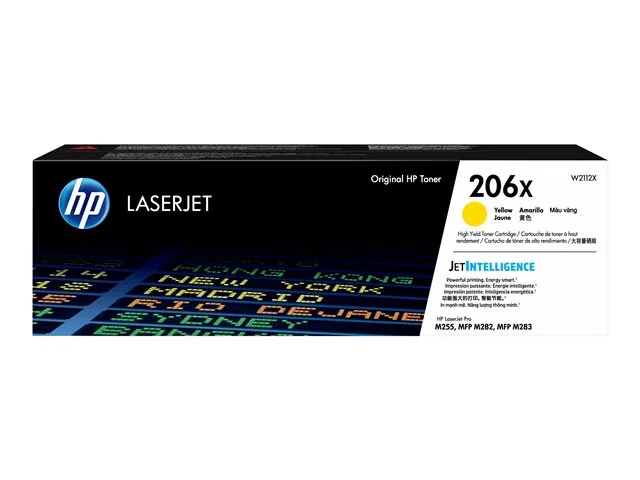 HP 206X - Alto rendimiento - amarillo - original-LaserJet-cartucho de tóner (W2112X)-para Color LaserJet Pro M255, M283, MFP M282, MFP M283