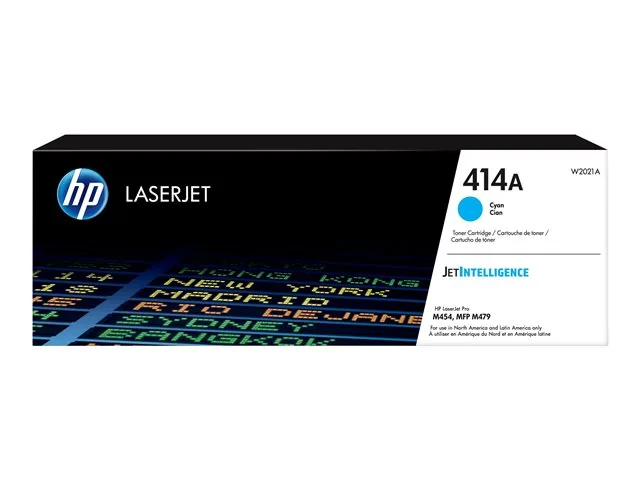 HP 414A - Cian - original - Cartucho de tóner LaserJet (W2021A) - para Color LaserJet Enterprise M455, MFP M480; Color LaserJet Pro M454, M479, MFP M4
