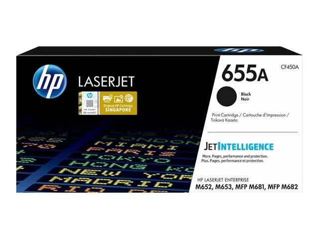 HP 655A - Negro - original - Cartucho de tóner LaserJet (CF450A) - para Color LaserJet Managed Flow MFP M681; Impresora multifunción LaserJet Enterprise Flow M681, MFP M682
