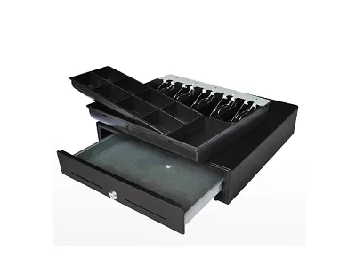 Custom America 20x20x6 Value Blk Cash Drawer 5B/8C RJ12 Guerra de 1 año