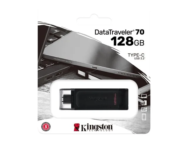 Kingston DataTraveler 70 - Memoria USB - 128 GB - USB-C 3.2 Gen 1