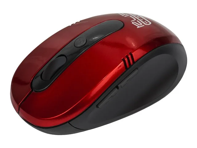Klip Xtreme KMW-330 Vector - Mouse - ergonómico - óptico - 6 botones-inalámbrico - 2.4 GHz-receptor inalámbrico USB-rojo