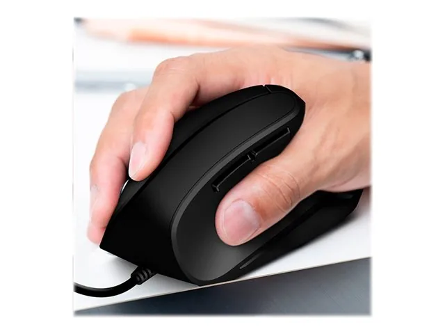 Klip Xtreme Krown KMO-506 - Mouse vertical - ergonómico - diestro-óptico - 6 botones-cableado-USB