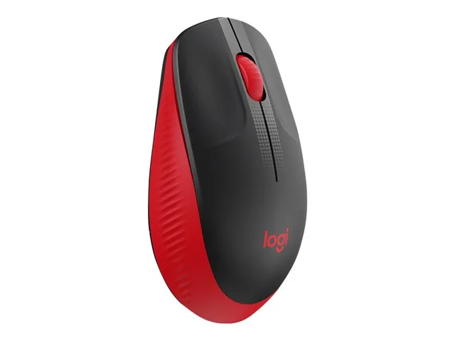 Logitech M190 - Mouse - óptico - 3 botones-inalámbrico-receptor inalámbrico USB-rojo