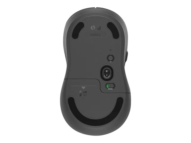 Logitech Signature M650 L - Mouse - tamaño completo - diestro-inalámbrico - 2.4 GHz, Bluetooth-receptor de USB Logitech Logi Bolt-grafito