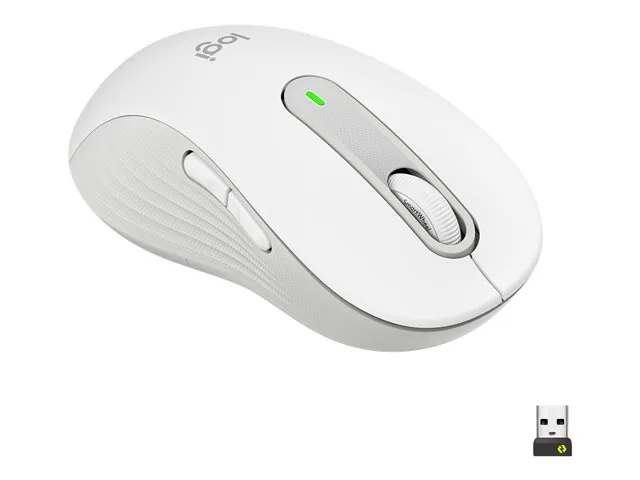 Logitech Signature M650 L - Mouse - tamaño grande - óptico - 5 botones-inalámbrico-Bluetooth, 2.4 GHz-receptor de USB Logitech Logi Bolt-blanco hueso