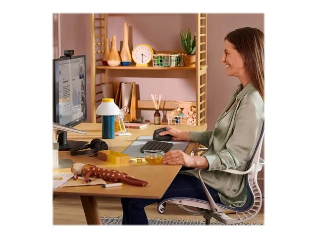 Logitech Lift Vertical Ergonomic Mouse - Mouse vertical - ergonómico - 6 botones-inalámbrico - 2.4 GHz, Bluetooth-receptor de USB Logitech Logi Bolt-grafito