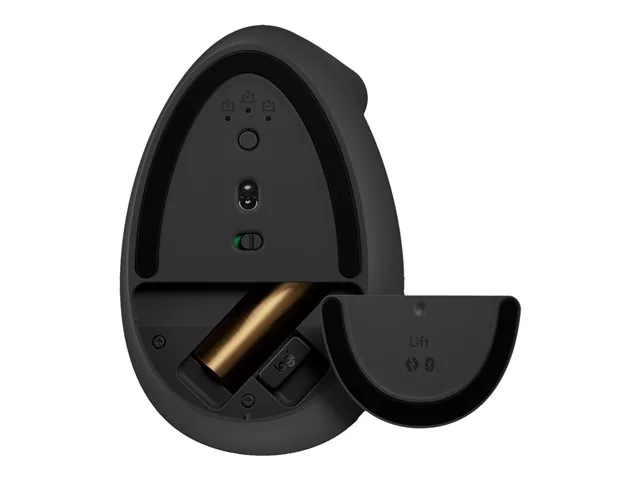 Logitech Lift Vertical Ergonomic Mouse - Mouse vertical - ergonómico - 6 botones-inalámbrico - 2.4 GHz, Bluetooth-receptor de USB Logitech Logi Bolt-grafito
