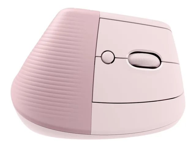 Logitech Lift Vertical Ergonomic Mouse - Mouse vertical - ergonómico - 6 botones-inalámbrico - 2.4 GHz, Bluetooth-receptor de USB Logitech Logi Bolt-rosa