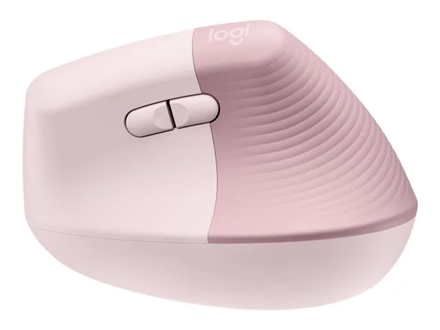 Logitech Lift Vertical Ergonomic Mouse - Mouse vertical - ergonómico - 6 botones-inalámbrico - 2.4 GHz, Bluetooth-receptor de USB Logitech Logi Bolt-rosa