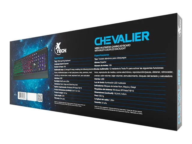 Xtech CHEVALIER XTK-505S - Teclado - retroiluminación - USB-QWERTY-español