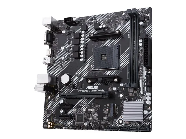 ASUS PRIME A520M-K - Placa base - micro ATX - Socket AM4-AMD A520 Chipset-USB 3.2 Gen 1-Gigabit LAN-Tarjeta gráfica (CPU necesaria)-HD Audio (8-canales)