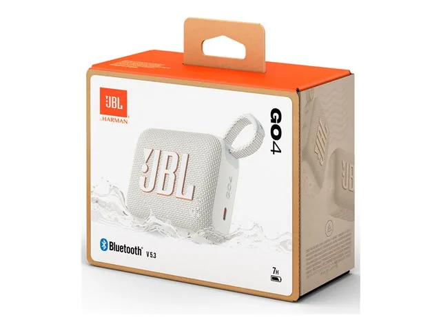 JBL Go 4 - Bocina - para uso portátil - inalámbrico-Bluetooth-controlado por aplicación - 4.2 vatios-blanco