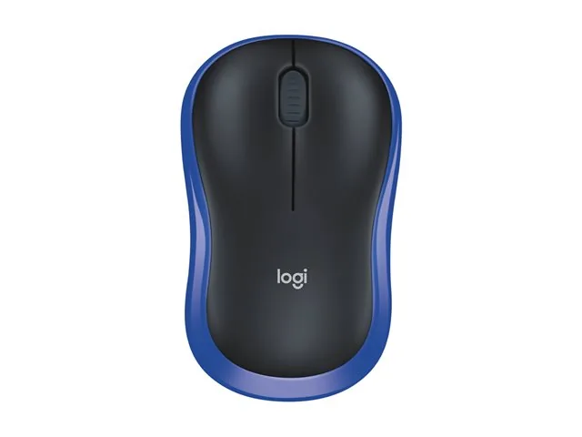 Logitech M185 - Mouse - diestro y zurdo - óptico-inalámbrico - 2.4 GHz-receptor inalámbrico USB-azul
