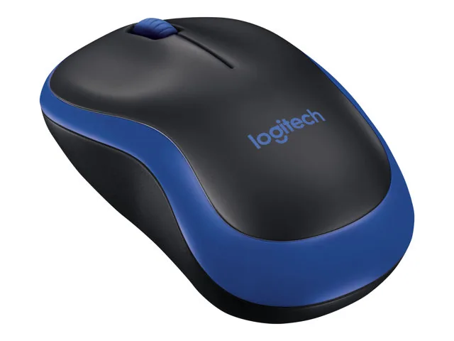 Logitech M185 - Mouse - diestro y zurdo - óptico-inalámbrico - 2.4 GHz-receptor inalámbrico USB-azul